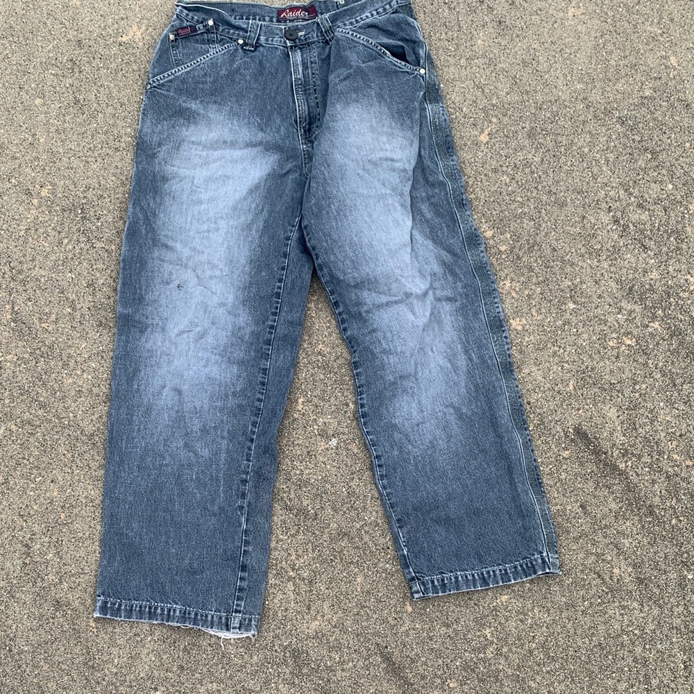 Relaxed Fit Washed Blue Men's Jeans